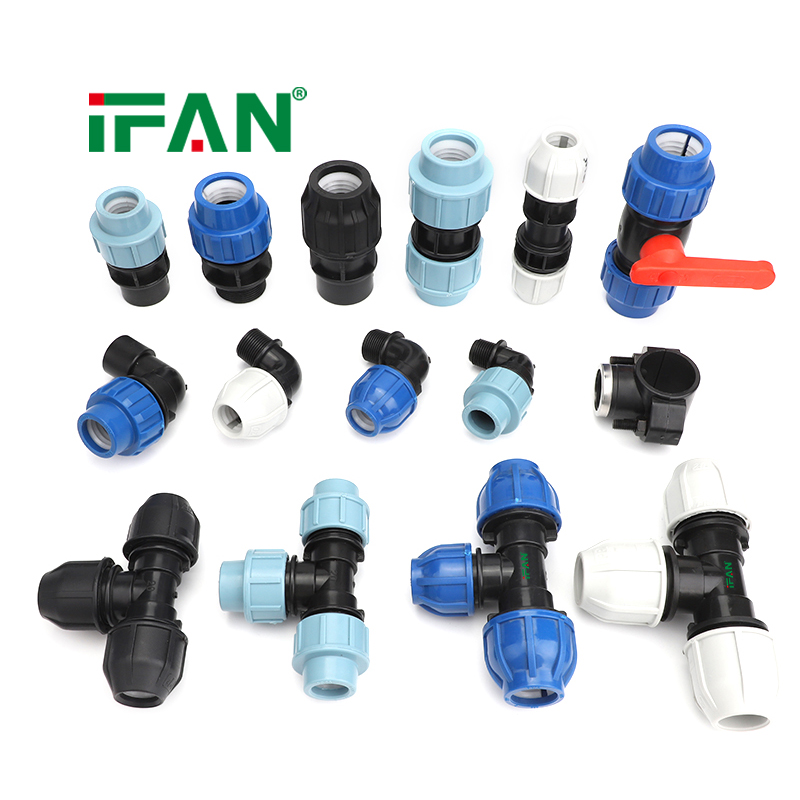 IFAN Factory HDPE Water Pipe Fittings Irrigation Fittings PE Pipe Fittings PP Compression Fittings