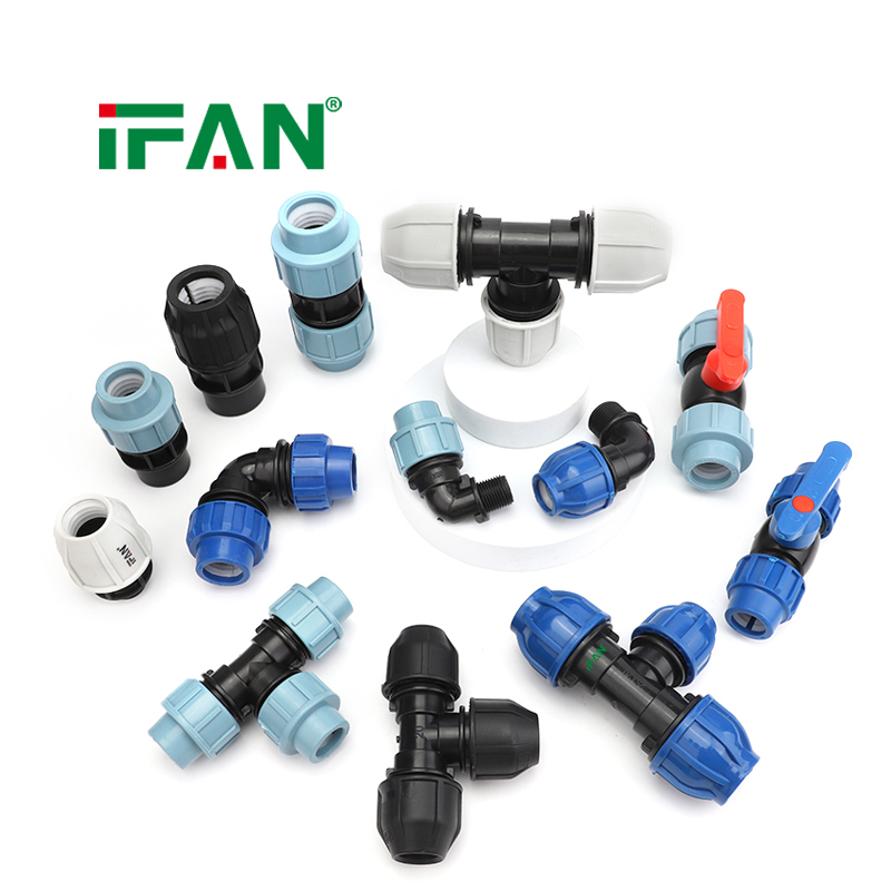 IFAN HDPE Water Pipe Fittings Customized 20-110mm PE Pipe Fittings PP Compression Fittings