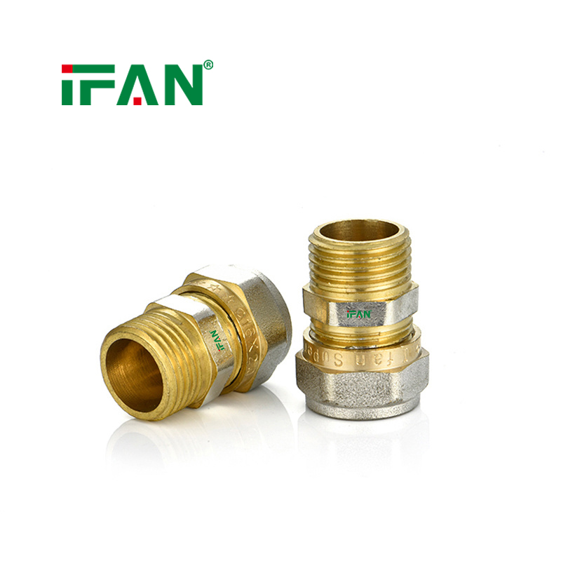 IFAN Corrosion Resistant Forged Brass Adapter Coupling Threaded Plumbing Connector Elbow Brass Compression PEX Brass Fittings - Gallery Image 6