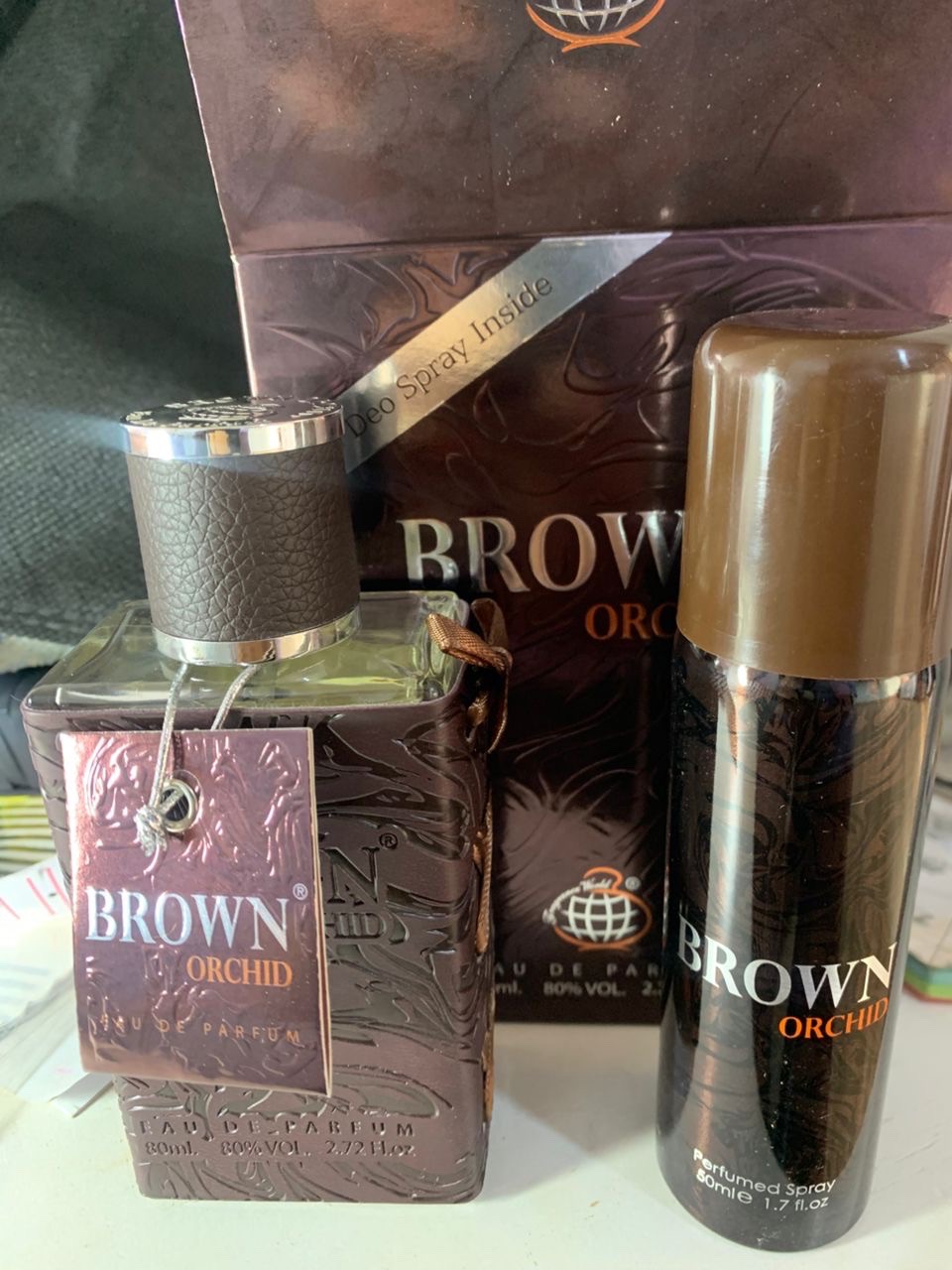 Brown orchid spray and perfume - Image 1