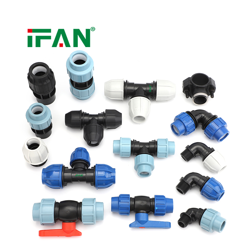 IFAN Factory Price HDPE Water Pipe Fittings 20-110mm PE Pipe Fittings Threaded Plastic PP Compression Fittings